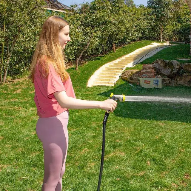 Alt view image 5 of 7 - Fevone 75ft Heavy Duty Garden Hose  5/8" ID, 600 PSI, Hybrid Polymer, Kink-Resistant, Flexible, Durable, 3/4" GHT Solid Brass Fittings