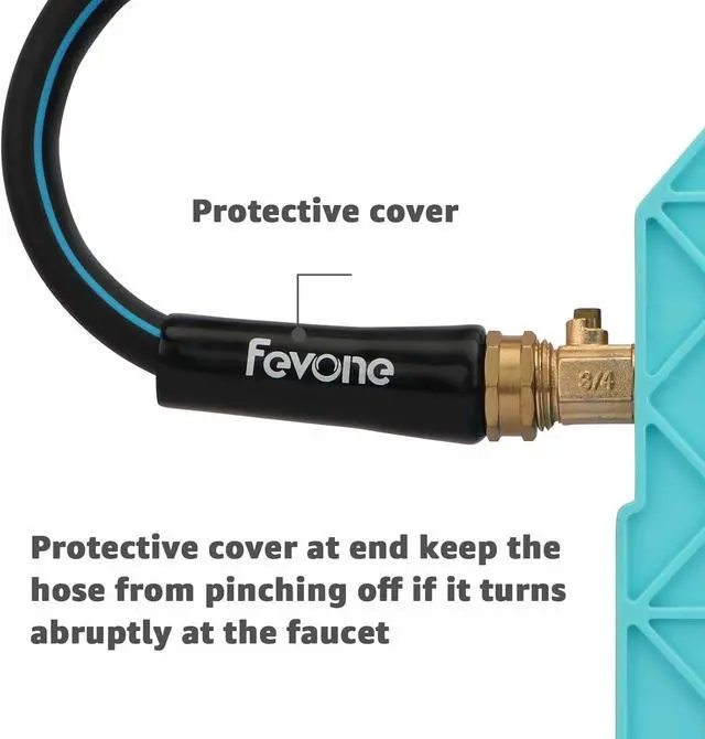Alt view image 6 of 7 - Fevone 75ft Heavy Duty Garden Hose  5/8" ID, 600 PSI, Hybrid Polymer, Kink-Resistant, Flexible, Durable, 3/4" GHT Solid Brass Fittings