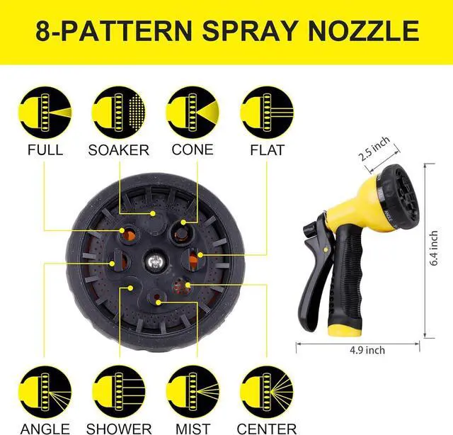 Alt view image 4 of 7 - FOXEASE Metal Garden Hose 75FT - Stainless Steel Heavy Duty Water Hose with Metal Nozzle & 8 Function Sprayer, Portable & Lightweight Kink Free Yard Hose, Outdoor Hose