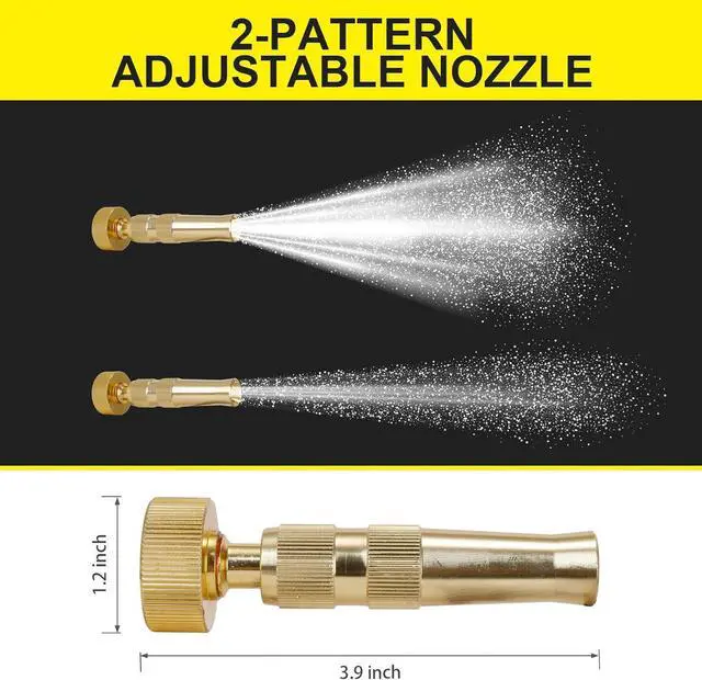 Alt view image 5 of 7 - FOXEASE Metal Garden Hose 75FT - Stainless Steel Heavy Duty Water Hose with Metal Nozzle & 8 Function Sprayer, Portable & Lightweight Kink Free Yard Hose, Outdoor Hose