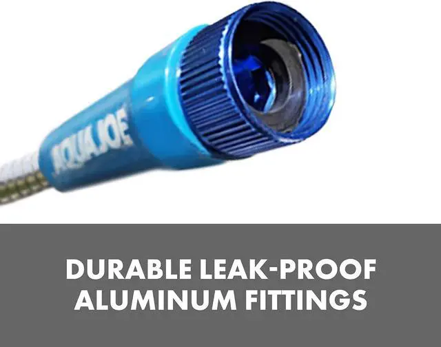 Alt view image 2 of 7 - Aqua Joe AJSGH50 1/2-Inch Heavy-Duty, Puncture Proof Kink-Free, Spiral Constructed 304-Stainless Steel Metal, Garden Hose, 50-Foot