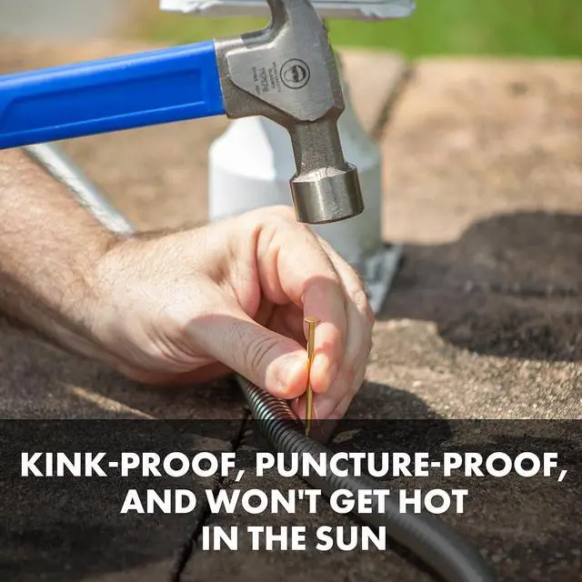 Alt view image 4 of 7 - Aqua Joe AJSGH50 1/2-Inch Heavy-Duty, Puncture Proof Kink-Free, Spiral Constructed 304-Stainless Steel Metal, Garden Hose, 50-Foot