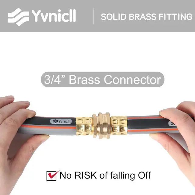 Alt view image 6 of 7 - Garden Hose 25 ft 5/8,Rubber Water Hose Heavy Duty, Hybrid Durable Flexible Hose,Lightweight No Kink Hose for Outdoor Yard Lawn with Sprayer Nozzle and 3/4''Brass Solid Fittings