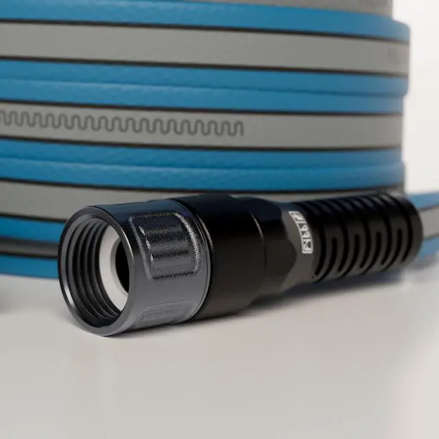 Alt view image 6 of 7 - FITT Hiflo Water Hose 100ft, Multipurpose Flat Garden Hose, Easy to Use and Long-lasting Performance, Light Blue and Grey