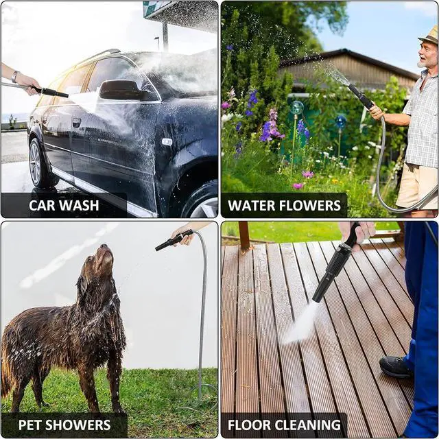 Alt view image 6 of 6 - Metal Garden Hose 50ft with Super Tough and Soft Water Hose, Household Stainless Steel Hose, Durable Mighty Garden Hose with Adjustable Nozzle, No Kinks and Tangles, Easy to Store with Storage Strap