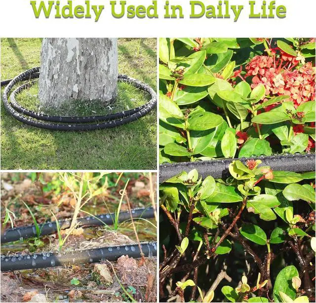 Alt view image 6 of 6 - LINEX Flat Soaker Hose 100 ft for Garden Beds, 1/2'' x 50 ft 2 Pack Drip Irrigation Hoses Save Water 80% Heavy Duty for Vegetable