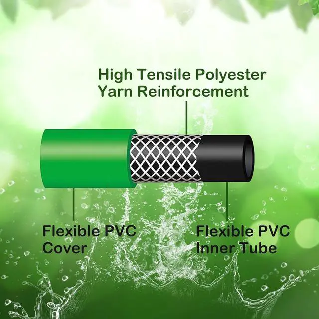 Alt view image 3 of 7 - Outdoor Garden Hose No Kink: Flexible and Leakproof - 15 FT 1/2 Inch Water Hoses with GHT Fittings for Women