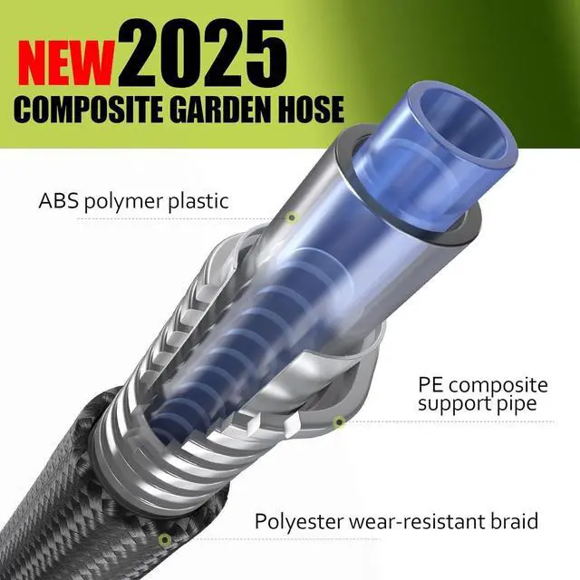 Alt view image 2 of 7 - Relxitl Garden Hose 50ft, Flexible Water Hose, Ultra Lightweight Non-Expanding hose With 10 Functon Sprayer, Leak proof, Pressure Resistant for Yard, OutdoorBlack 50FT