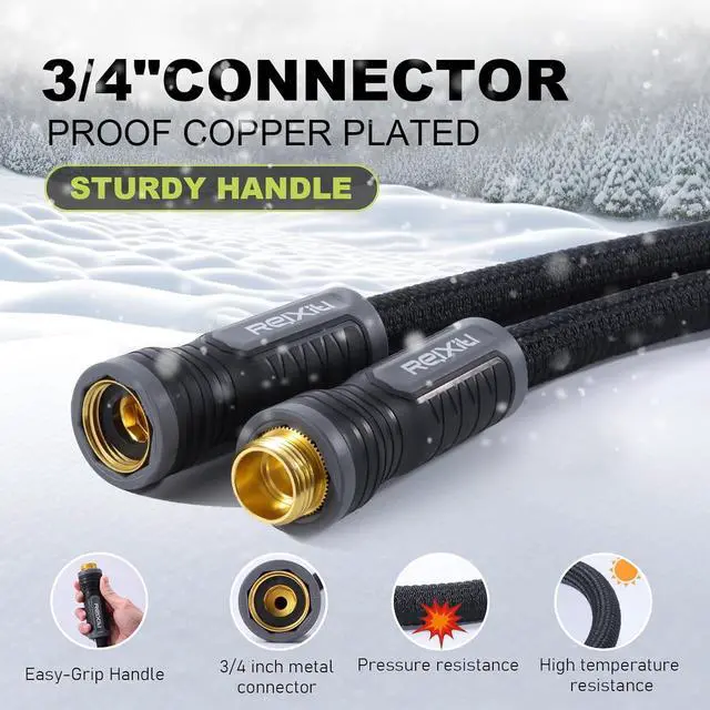 Alt view image 5 of 7 - Relxitl Garden Hose 50ft, Flexible Water Hose, Ultra Lightweight Non-Expanding hose With 10 Functon Sprayer, Leak proof, Pressure Resistant for Yard, OutdoorBlack 50FT