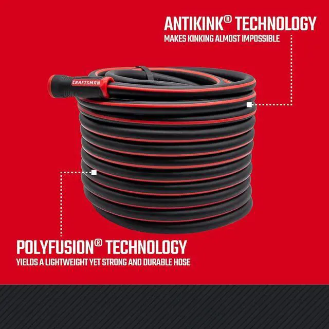 Alt view image 2 of 7 - Craftsman 5/8 in. D X 100 ft. L Heavy Duty Professional Grade Garden Hose