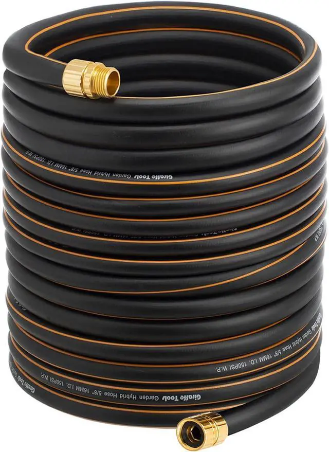 Main image of Giraffe Hybrid Garden Hose 5/8" x 100ft, Custom Length, NO Kink, Flexible, Leakproof Hose with Male to Female Fittings, 600 Burst PSI