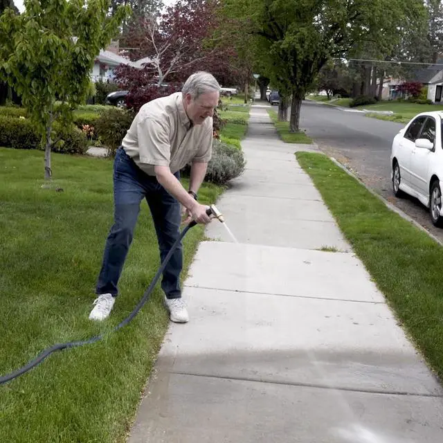 Alt view image 6 of 6 - YOTOO Heavy Duty Hybrid Garden Water Hose 5/8-Inch by 50-Feet 150 PSI Kink Resistant, Flexible with Swivel Grip Handle and 3/4" GHT Solid Brass Fittings, Gray