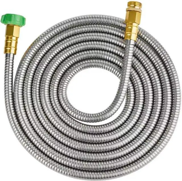 Main image of SKYWARD 304 Stainless Steel Garden Hose 15 ft with Female to Male Metal Connector, Anti-Leakage, Flexible & Lightweight Kink Free Water Hose, Easy to Use & Store (15ft)
