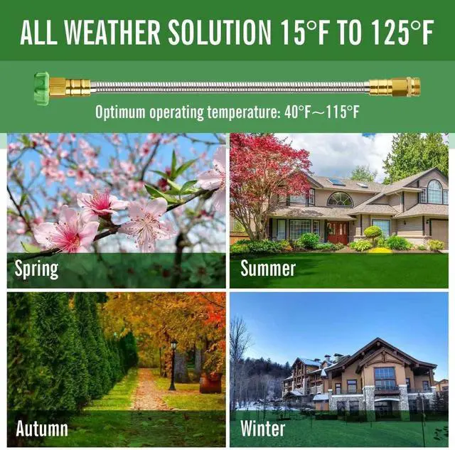 Alt view image 5 of 5 - SKYWARD 304 Stainless Steel Garden Hose 15 ft with Female to Male Metal Connector, Anti-Leakage, Flexible & Lightweight Kink Free Water Hose, Easy to Use & Store (15ft)