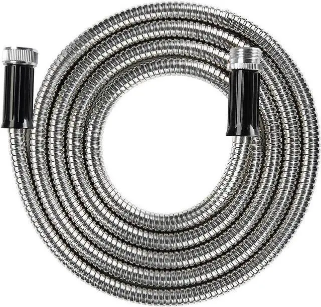 Main image of Metal Short Garden Hose 15ft Connectors, Drainage Hose for Dehumidifier Small Water Hose Extension High Pressure Bib Reel Extender, Drinking Water Hose for RV Outdoor