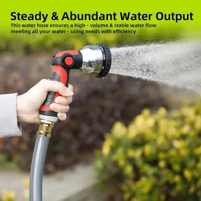 Alt view image 4 of 6 - Worth Leader Garden Hose 3/4 in. x 25 ft. -No Kink, Flexible, Leakproof, Male/Female -Heavy Duty Durable 5 Layers PVC Rubber Lightweight Water Pipe for Gardening, Agriculture & Lawn Care -500PSI Burst