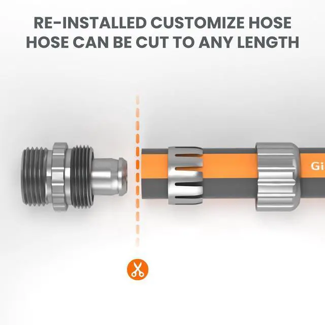 Alt view image 6 of 7 - Giraffe Tools Garden Hose 25FT, 5/8" Flexible Lay Flat Water Hose, Custom Length, Leakproof Gardening Hose with Male to Female Fitting, Lightweight Hybrid Hose Pipe for Garden & Yard