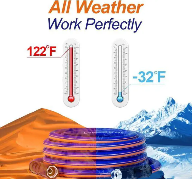 Alt view image 5 of 6 - garden hose 25 ft x 5/8", Hybrid Rubber 25ft water hose, Durable, Anti-UV, Sturdy, No-Leakage, Lightweight, Flexible, Heavy Duty garden hoses with Swivel Handle