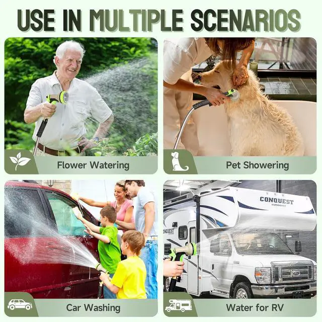 Alt view image 6 of 6 - Metal Garden Hose 75 ft Stainless Steel Water Hose Heavy Duty with 10 Way Nozzle-Flexible Lightweight Durable No Kink & Tangle Hoses Pipe Strong 3/4 Solid Brass Fitting for Outdoor Yard