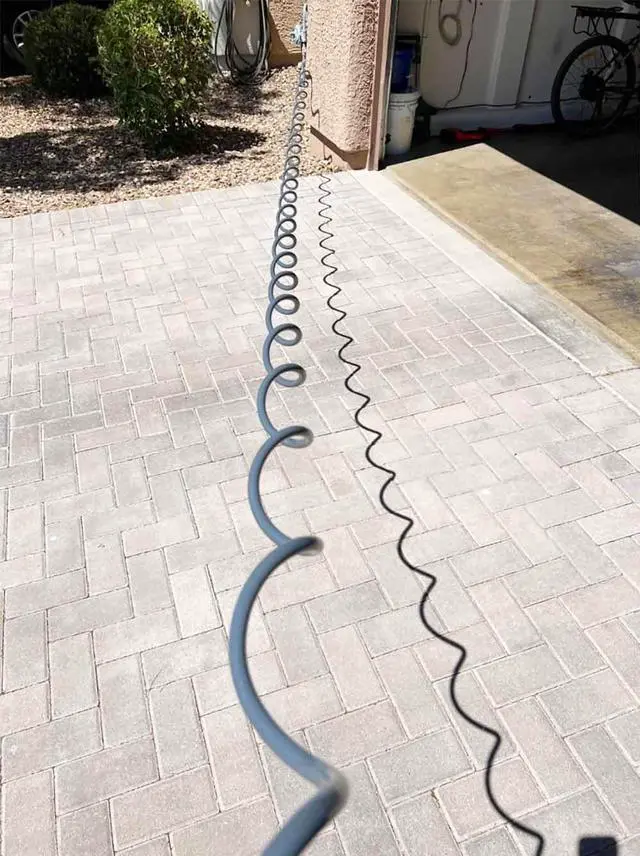 Alt view image 5 of 7 - PU Recoil Garden Water Hose 3/8"ID(9.5 x 12.7mm) x 25ft Premium with 3/4"Inch Brass Fittings Retractable, Swivel Female, Outdoor Patio Hose Marine&Boat, Gray(25')