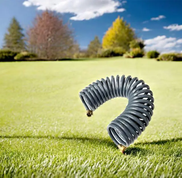 Alt view image 7 of 7 - PU Recoil Garden Water Hose 3/8"ID(9.5 x 12.7mm) x 25ft Premium with 3/4"Inch Brass Fittings Retractable, Swivel Female, Outdoor Patio Hose Marine&Boat, Gray(25')