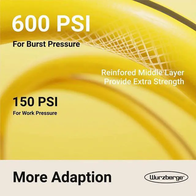 Alt view image 6 of 7 - Garden Hose 100 ft, Flexible Water Hose with 5/8" Inner Diameter, Lightweight Hybrid Rubber Hose, 3/4" Leak-Resistant Aluminum Fittings, High Flow for Yard & Garden Use