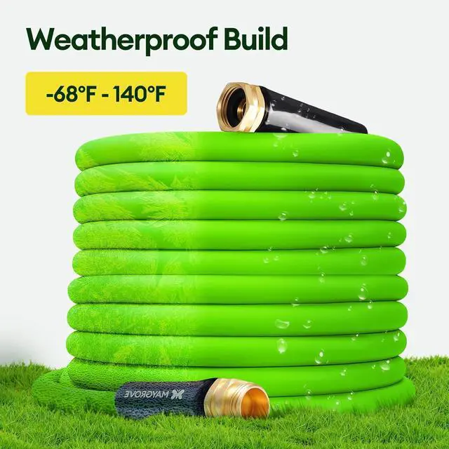 Alt view image 5 of 7 - 75 ft Garden Hose, 5/8 in ID, Heavy-Duty, Leakproof, Kink-Resistant Water Hose with Swivel Brass Fittings, 600 PSI Burst Rating, Ideal for Car Wash & Lawn Watering