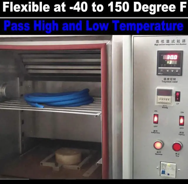 Alt view image 5 of 6 - YOTOO Heavy Duty Hybrid Garden Water Hose 5/8-Inch by 25-Feet 150 PSI Kink Resistant, Flexible with Swivel Grip Handle and 3/4" GHT Solid Brass Fittings, Blue