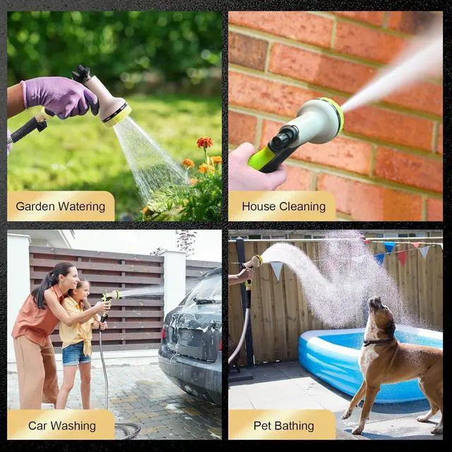 Alt view image 6 of 6 - Metal Garden Hose 25FT Stainless Steel Heavy Duty Flexible Lightweight Water Hoses Pipe with 10-Function Spray Nozzle and 3/4" Solid Brass Fittings No Kink Durable for Outdoor Yard & Lawn