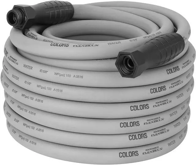 Main image of Flexzilla Colors SwivelGrip® Garden Hose, 5/8" x 100', 3/4" - 11 1/2 GHT Fittings, Slate Grey