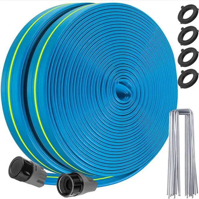 Main image of Sprinkler Hose 100FT, Heavy Duty Watering Hoses, Efficient Irrigation Tubing for Garden Lawn Sprinklers System with 40 Pack Staples
