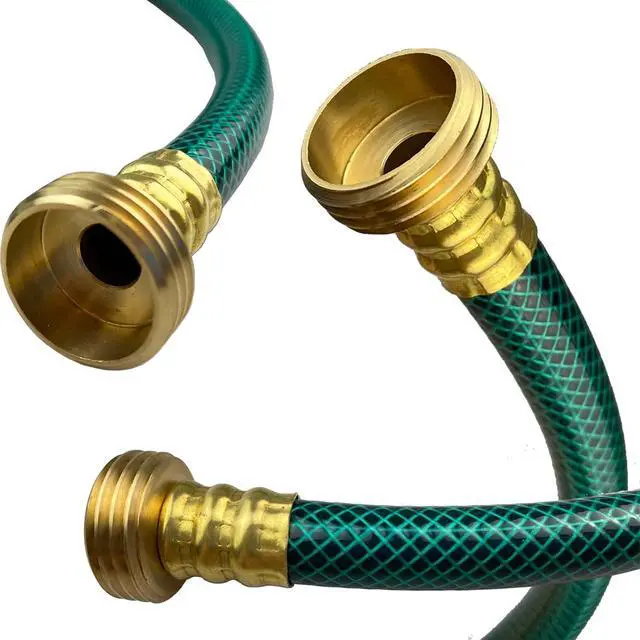 Alt view image 2 of 7 - PVC Garden Hose 1/2 Inch Green Heavy Duty Water Hose with Solid Brass Fittings,No Leaking, Flexible,for outdoors,Lawns,Patio (15 FT, Green, Brass Fittings)