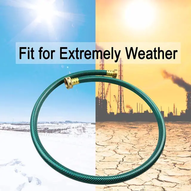 Alt view image 4 of 7 - PVC Garden Hose 1/2 Inch Green Heavy Duty Water Hose with Solid Brass Fittings,No Leaking, Flexible,for outdoors,Lawns,Patio (15 FT, Green, Brass Fittings)