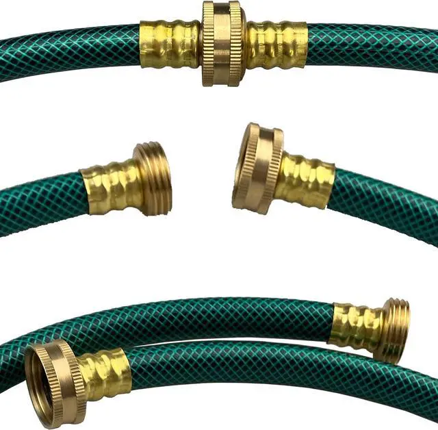 Alt view image 7 of 7 - PVC Garden Hose 1/2 Inch Green Heavy Duty Water Hose with Solid Brass Fittings,No Leaking, Flexible,for outdoors,Lawns,Patio (15 FT, Green, Brass Fittings)