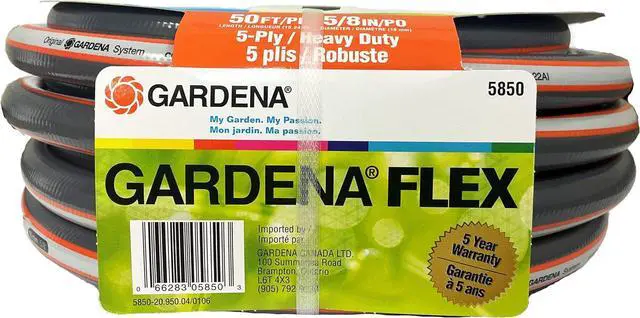 Alt view image 2 of 3 - GARDENA (39000) 50 Foot 5/8" Heavy-Duty Quick Connect Hose, Heavy-Duty 5-Ply Design, Includes Quick Connectors and Adadpters, Kink-Resistant