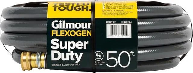 Alt view image 7 of 7 - Gilmour Flexogen 5/8 in x 50 ft Garden Hose, Heavy Duty Water Hose, Flexible and Kink Resistant Outdoor Hose, Gray