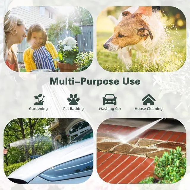 Alt view image 7 of 7 - Coil Hose 25FT EVA Coil Garden Hose With 3/4'' Brass Connector Coiled Water Hose Lightweight And No Kink Includes 7 Patterns Spray Nozzle For Outdoors Lawn Watering Car Washing