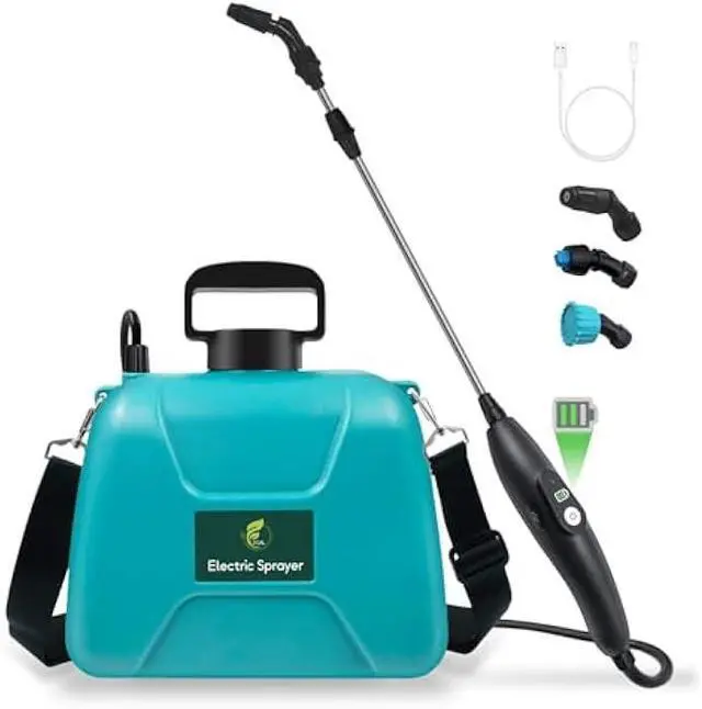Main image of 2 Gallon Battery Powered Garden Sprayer, Electric Sprayer with USB Rechargeable Handle, 3 Mist Nozzles, Retractable Wand, Water Pump Sprayers with Adjustable Shoulder Strap for Yard, Lawn and Garden