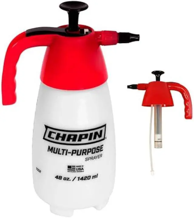 Main image of Chapin 1002 48-Oz Made in USA Heavy-Duty Multi-Purpose Sprayer, for Spraying Plants, Flowers, Weeds and Cleaning, Red/White