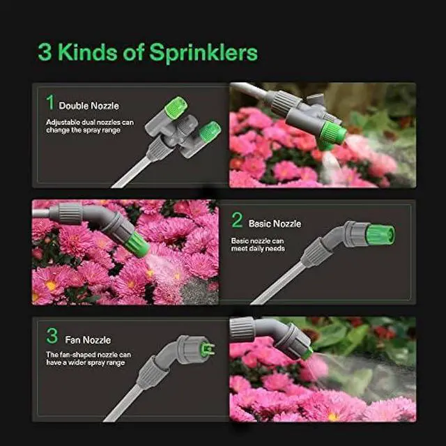 Alt view image 2 of 5 - VIVOSUN Pump Sprayer 2.1 Gallon, Portable Water Spray Bottle in Lawn and Garden Yard, Weed Sprayer for Plants with 3 Nozzles, Adjustable Shoulder Strap, Pressure Relief Valve