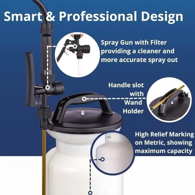 Alt view image 4 of 6 - Sprayers Plus YT25E Battery Sprayer in Lawn and Garden - 12V Lithium-ion with Viton Seals & O-Ring, Brass Wand & Nozzle & Shoulder Strap, Yard Sprayer, Lawn Care,2gallon