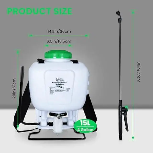 Alt view image 3 of 5 - REALWORK 4-Gallon Backpack Sprayer with Padded Shoulder Strap for Pests & Weeds, Watering Garden, and Spraying Plants, in Translucent White