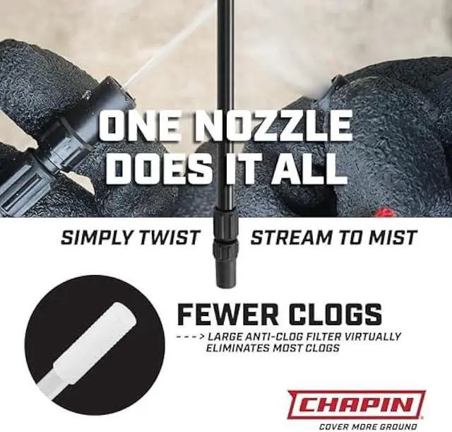 Alt view image 2 of 5 - Chapin 20074: Made in The USA Disinfectant Bleach Sprayer, 1-Gallon, Adjustable Cone Nozzle, Compatible with Bleach Solutions and Fungicides, Bonus Spray Shield, Translucent White