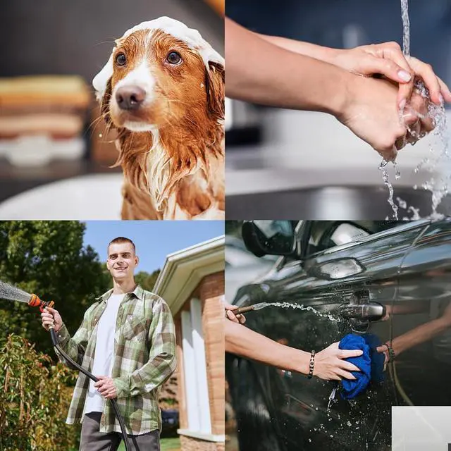 Alt view image 7 of 7 - Giraffe Tools Hybrid Garden Hose 35ft x 5/8", Male and Female Fittings with Shut off Valve, Flexible, Heavy Duty, Leakproof, Lightweight Water Hose