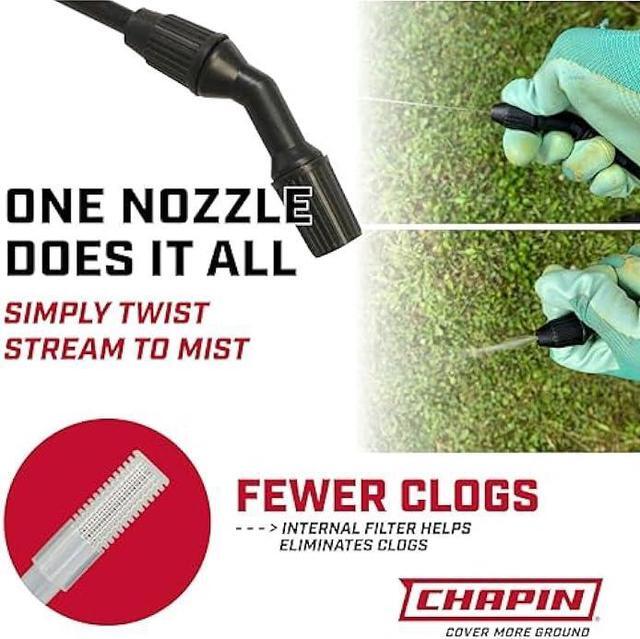 Alt view image 3 of 6 - Chapin 16200 2-Gallon Made in USA Garden Pump Sprayer with Ergonomic Handle, Trigger Shut Off, Adjustable Cone Nozzle and in-Tank Filter, for Spraying Weeds, Insects, Fertilizers, Translucent White
