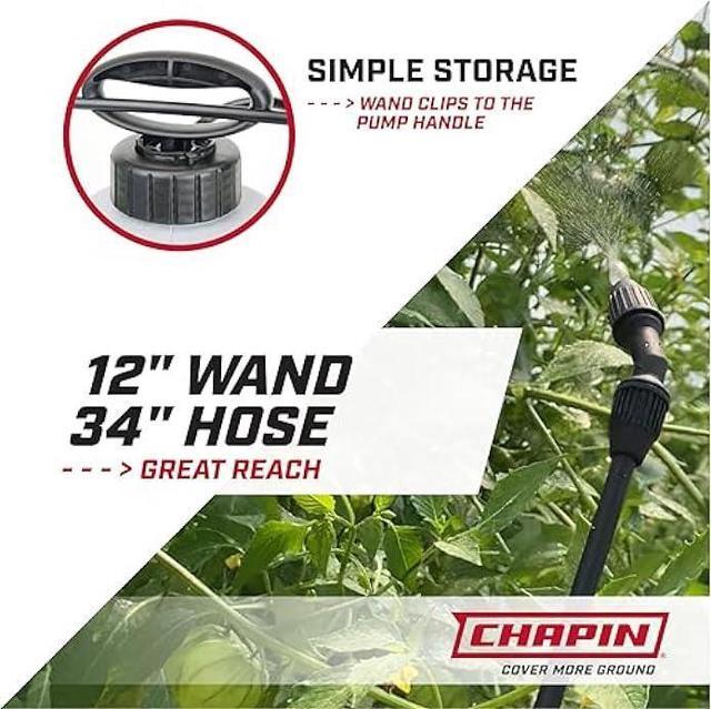 Alt view image 4 of 6 - Chapin 16200 2-Gallon Made in USA Garden Pump Sprayer with Ergonomic Handle, Trigger Shut Off, Adjustable Cone Nozzle and in-Tank Filter, for Spraying Weeds, Insects, Fertilizers, Translucent White