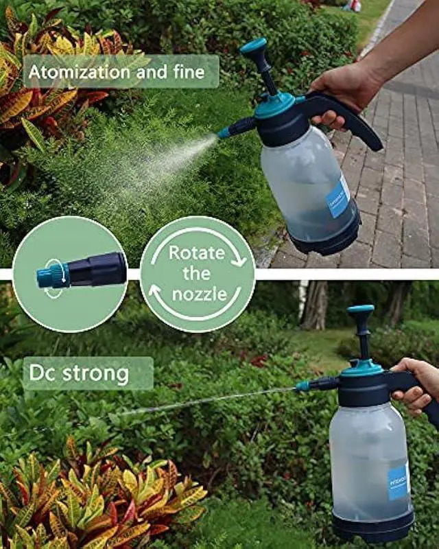 Alt view image 2 of 5 - 0.5 Gallon Garden Pump Sprayer, Hand Held Garden Sprayer, Water Spray Unit with Adjustable Nozzle and Extra Extended Spray