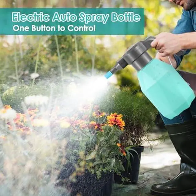 Alt view image 2 of 5 - 0.5 Gallon Electric Spray Bottle Plant Mister for Indoor/Outdoor Plants, 2L Automatic Watering Can Rechargeable Battery Powered Sprayer with Adjustable Spout for Garden, Fertilizing, Cleaning