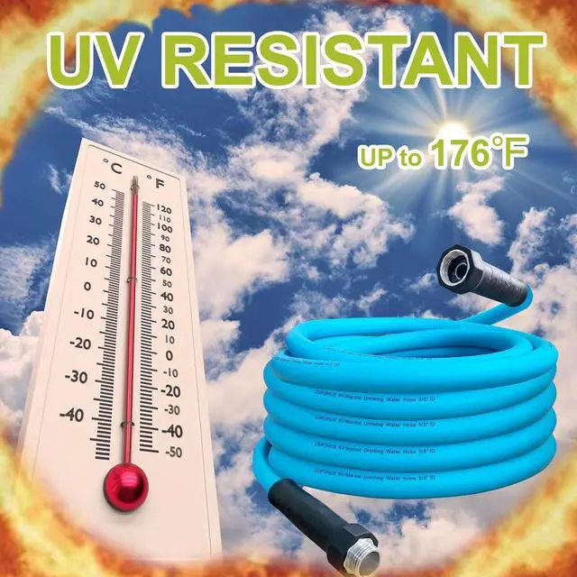 Alt view image 4 of 7 - Cupohus RV Drinking Water Hose 35FT with Storage Strap, No Kinking 5/8''ID Premium Fresh Water Hose for RV, Marine, Camper, Truck, Car, Garden