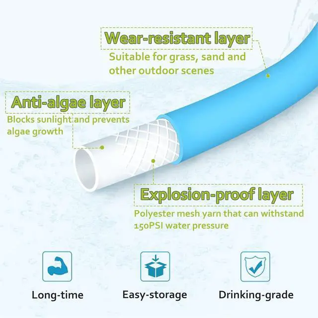Alt view image 3 of 7 - Cupohus RV Drinking Water Hose 35FT with Storage Strap, No Kinking 5/8''ID Premium Fresh Water Hose for RV, Marine, Camper, Truck, Car, Garden
